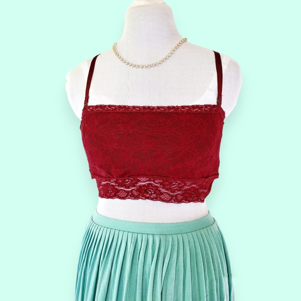 Dark Red Lace Bralette Top Secret Possessions S